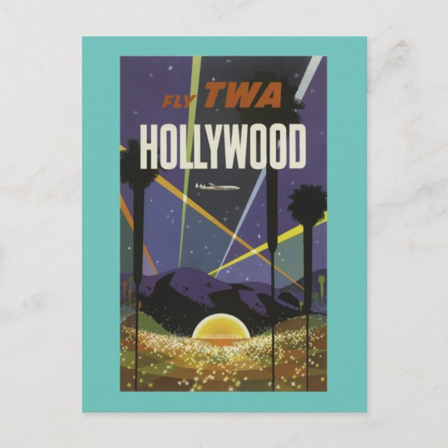 Postal HOLLYWOOD      CALIFORNIAVintage (Anverso)