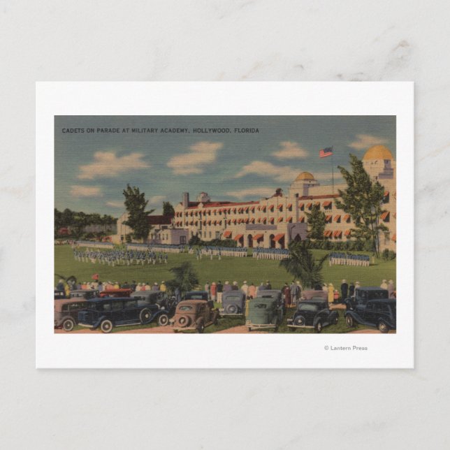Postal Hollywood, FL - Desfile de cadetes en la Academia  (Anverso)