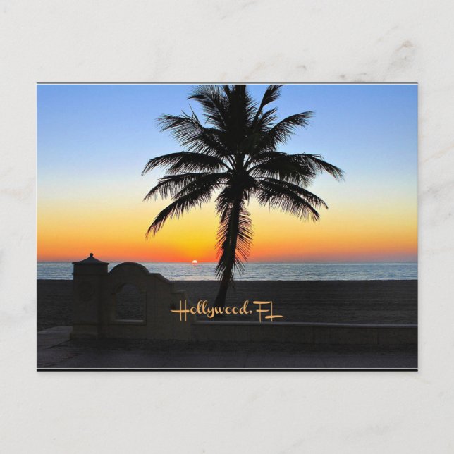 Postal Hollywood, Florida - amanecer tropical (Anverso)