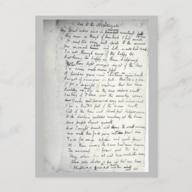 Postal Holograma de la oda de Keats a un nigeriano (Anverso)