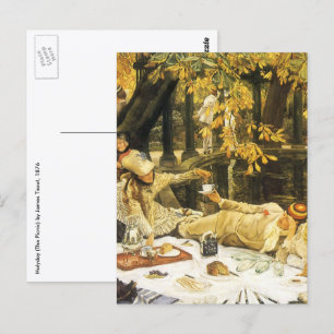 Postal Holyday, el picnic de James Tissot, arte victorian