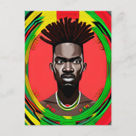 Postal Hombre afroamericano negro jocoso 11 rey