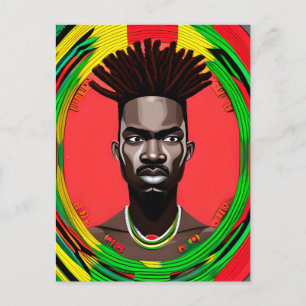 Postal Hombre afroamericano negro jocoso 11 rey