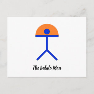Postal Hombre azul indio y Naranja