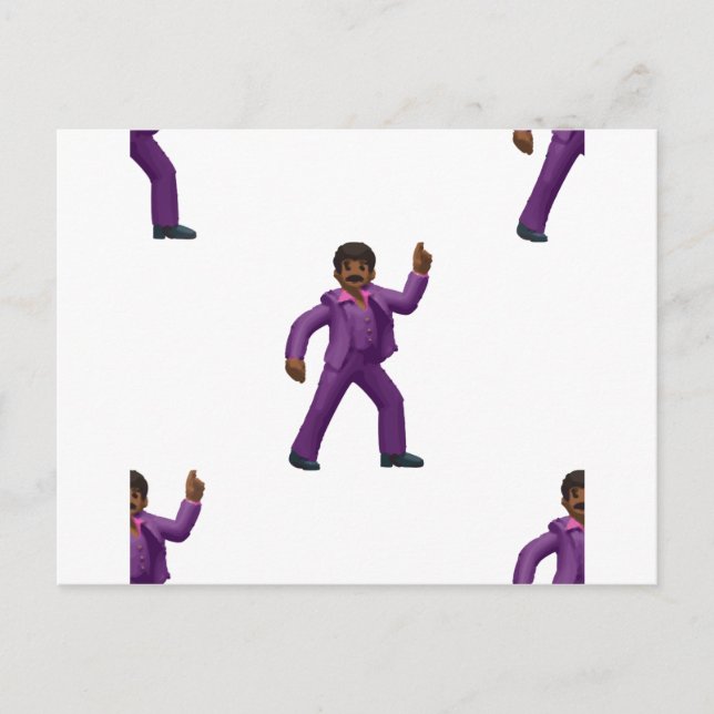Postal Hombre bailando de emoji (Anverso)