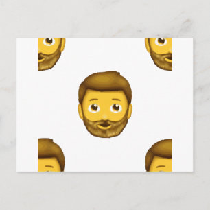 Postal hombre barbudo de emoji
