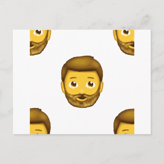 Postal hombre barbudo de emoji (Anverso)