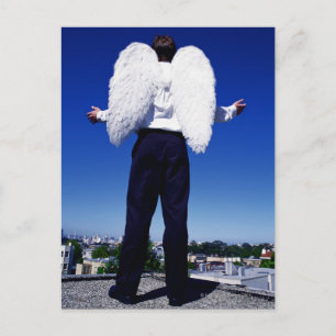 Postal Hombre con alas de ángel