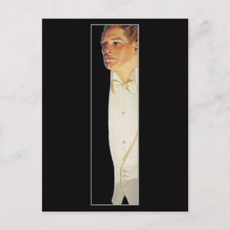 Postal Hombre con corbata blanca de Leyendecker