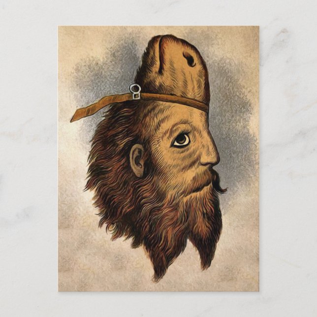 Postal Hombre de caballo vintage (Anverso)