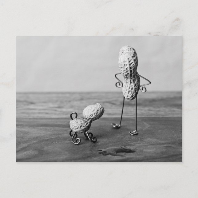 Postal Hombre de cacahuete y perro (Anverso)