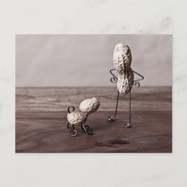 Postal Hombre de cacahuete y perro (Anverso)