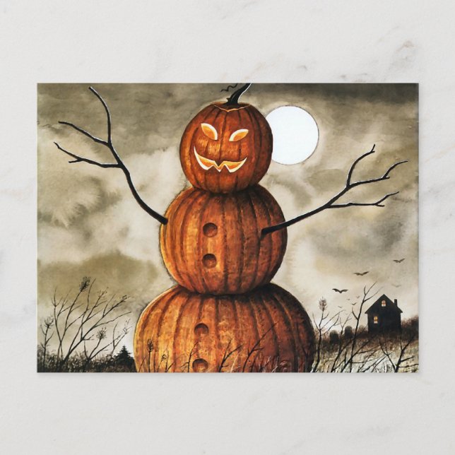 Postal Hombre de calabaza (Anverso)