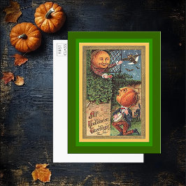 Postal Hombre de calabaza de canto vintage