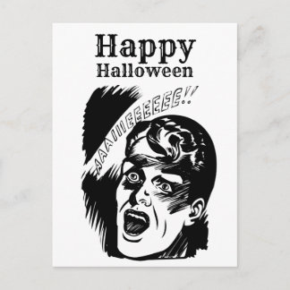 Postal Hombre de cómic retro gritando texto personalizado