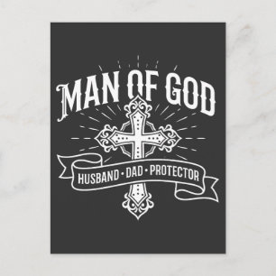 Postal Hombre de Dios Esposo Padre Protector Camiseta Cri