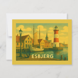 Postal Hombre de Esbjerg se Reúne con el Mar