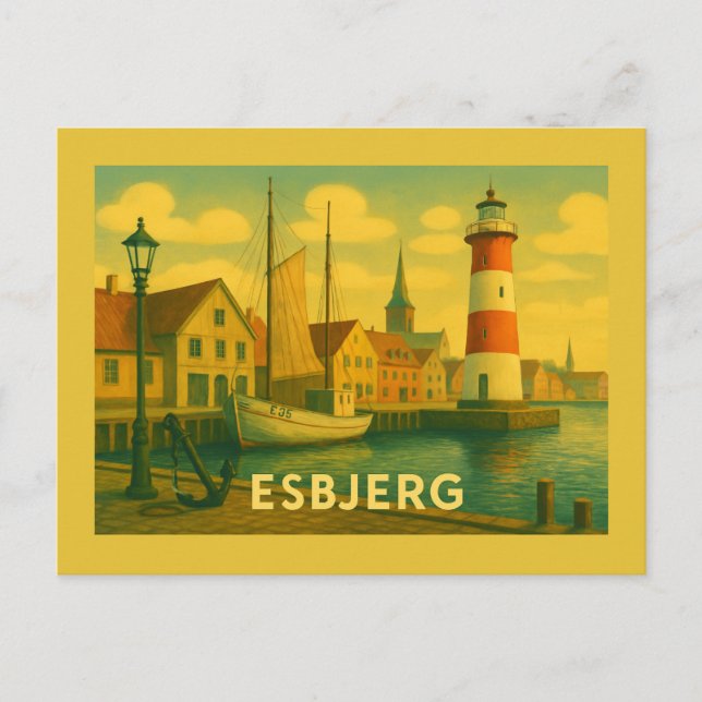 Postal Hombre de Esbjerg se Reúne con el Mar (Anverso)