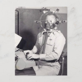 Postal Hombre de máscara de gas retro