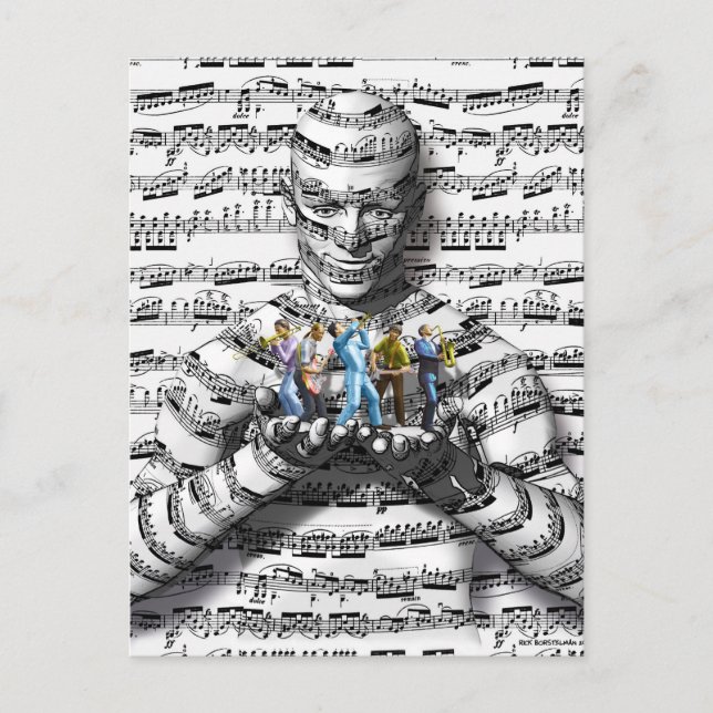 Postal Hombre de música (Anverso)