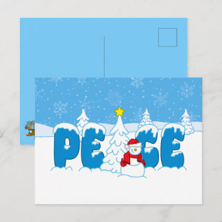 Postal Hombre de nieve de la paz Gráficos Tornillo de Nav