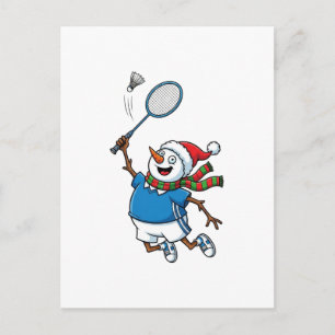 Postal Hombre de nieve Lacrosse Navidad 2026 Deportes Nav