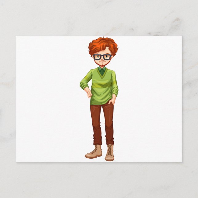 Postal Hombre de pelo rojo (Anverso)