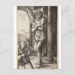 Postal Hombre de penas, columna, Virgen, San Juan de Dure
