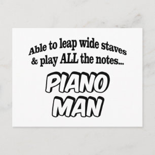 Postal Hombre de Piano - Superhéroe de la Música