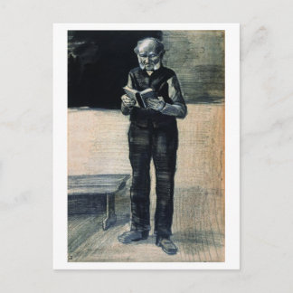 Postal Hombre de pie leyendo un libro, Vincent van Gogh