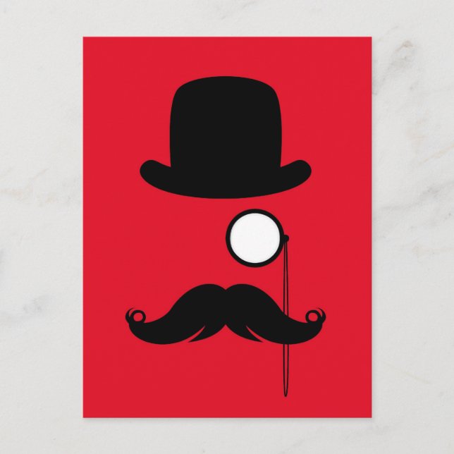 Postal Hombre de Stache del bigote del bigote con los (Anverso)