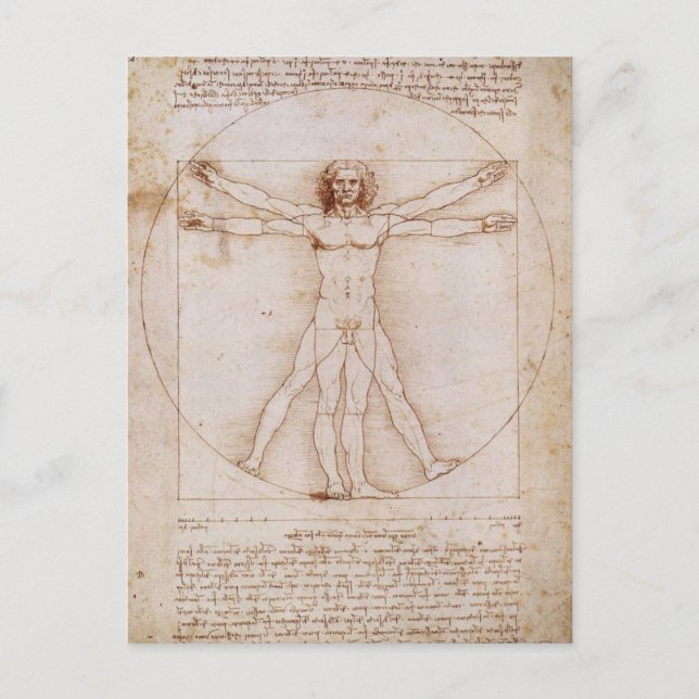 Postal Hombre de Vitruvian (Anverso)