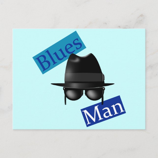 Postal Hombre del Blues (Anverso)