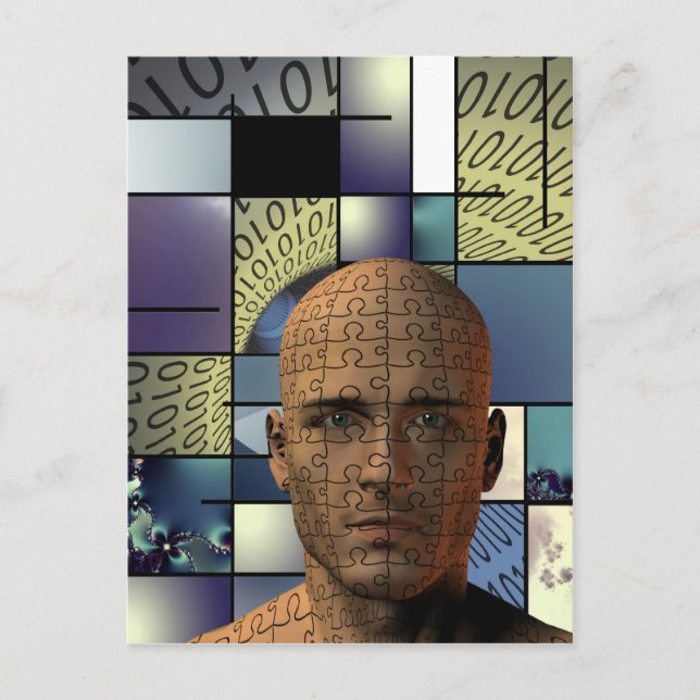 Postal Hombre del rompecabezas (Anverso)