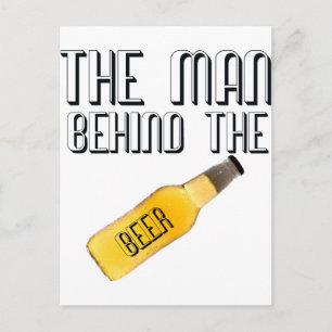 Postal Hombre detrás de la cerveza