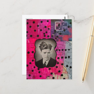 Postal Hombre Divertido Con Collage De Pelo Malo