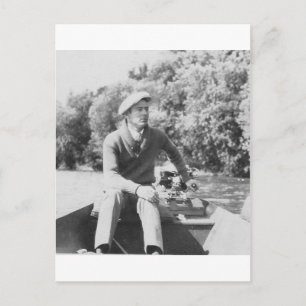Postal Hombre en barco