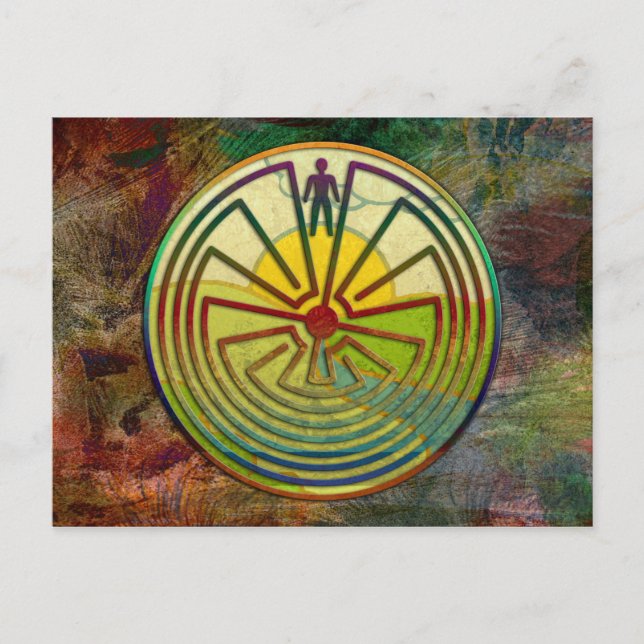 Postal HOMBRE EN EL MAZE paisaje + tu entorno (Anverso)