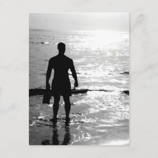Postal Hombre en la salida del sol