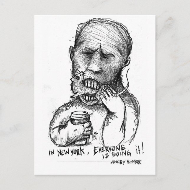 Postal Hombre enojado: Ratas (Anverso)