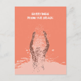 Postal Hombre Grunge Fresco Monocromo Agua Rasplante Códi