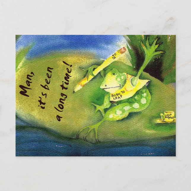 POSTAL HOMBRE, HA PASADO MUCHO TIEMPO AÑO BISIESTO (Anverso)