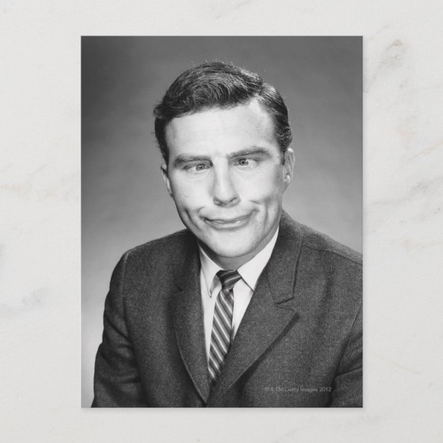 Postal Hombre haciendo cara (Anverso)