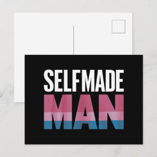 Postal Hombre Hecho a Sí Mismo Bandera Transgénero Orgull