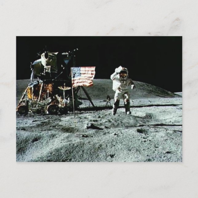 Postal Hombre histórico en la luna (Anverso)