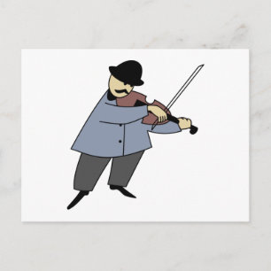 Postal Hombre jugando un violín