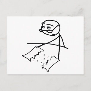 Postal Hombre Lágrima de Periódico