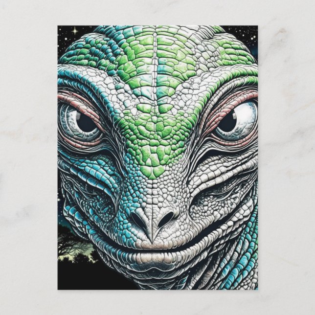 Postal Hombre Lizard Rebelde Ser Extraterrestre Extranjer (Anverso)