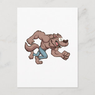 Postal Hombre Lobo Corriendo
