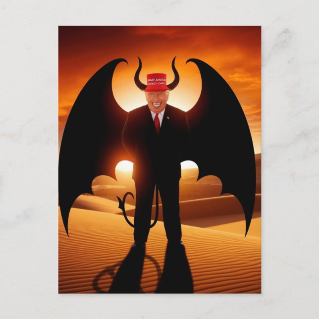 Postal Hombre malvado en un Gorra rojo (Anverso)